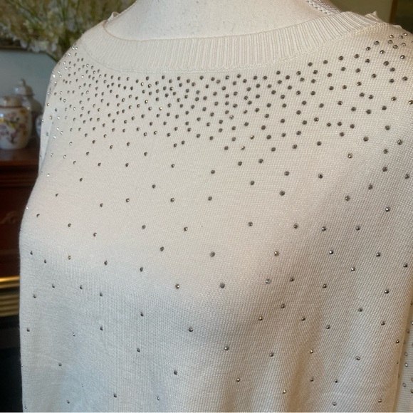 89th + Madison • Ivory Embellished Dolman Sleeve Sweater • XL • NWT - Picture 2 of 8